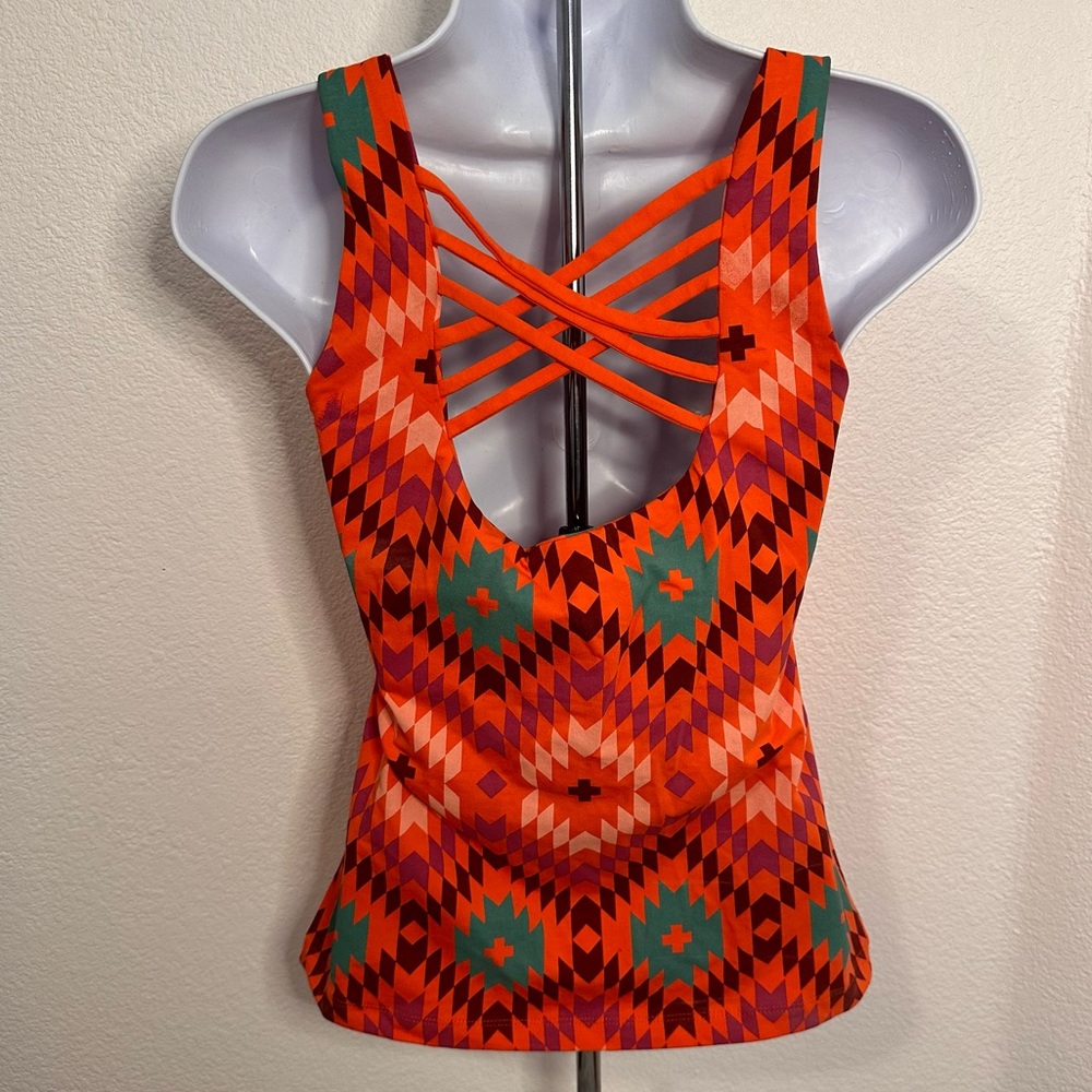 Synergy Organic Clothing Active Tank Built-in Support in Vibrant Orange - Picture 5 of 5